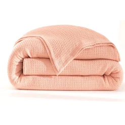 Deken<Blancheporte Temperatuurregelende deken in bijenraattricot poederroze