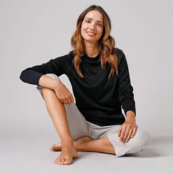 Thermisch Ondergoed<Blancheporte Thermisch T-shirt met opstaand kraagje - lange mouwen zwart