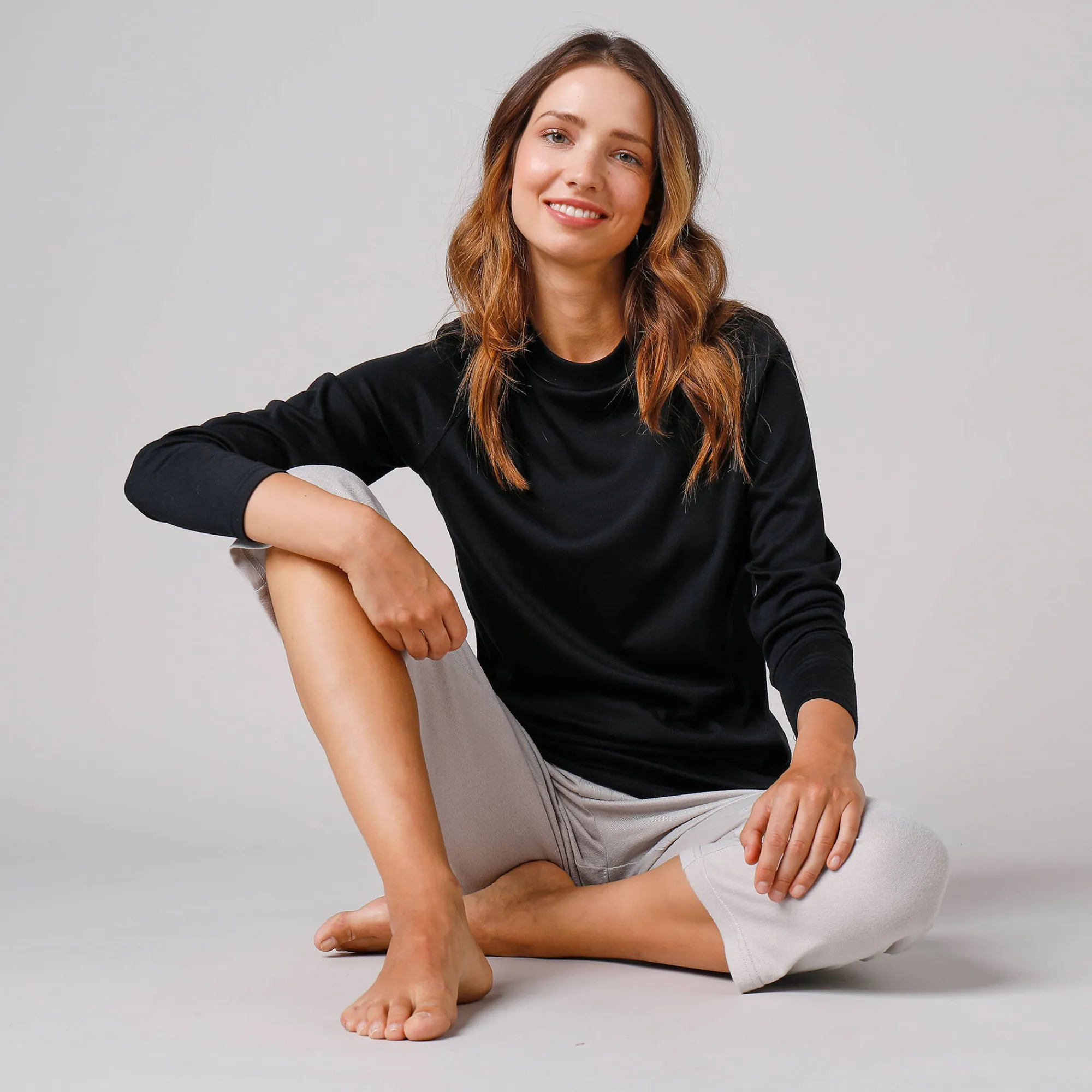 Thermisch Ondergoed<Blancheporte Thermisch T-shirt met opstaand kraagje - lange mouwen zwart