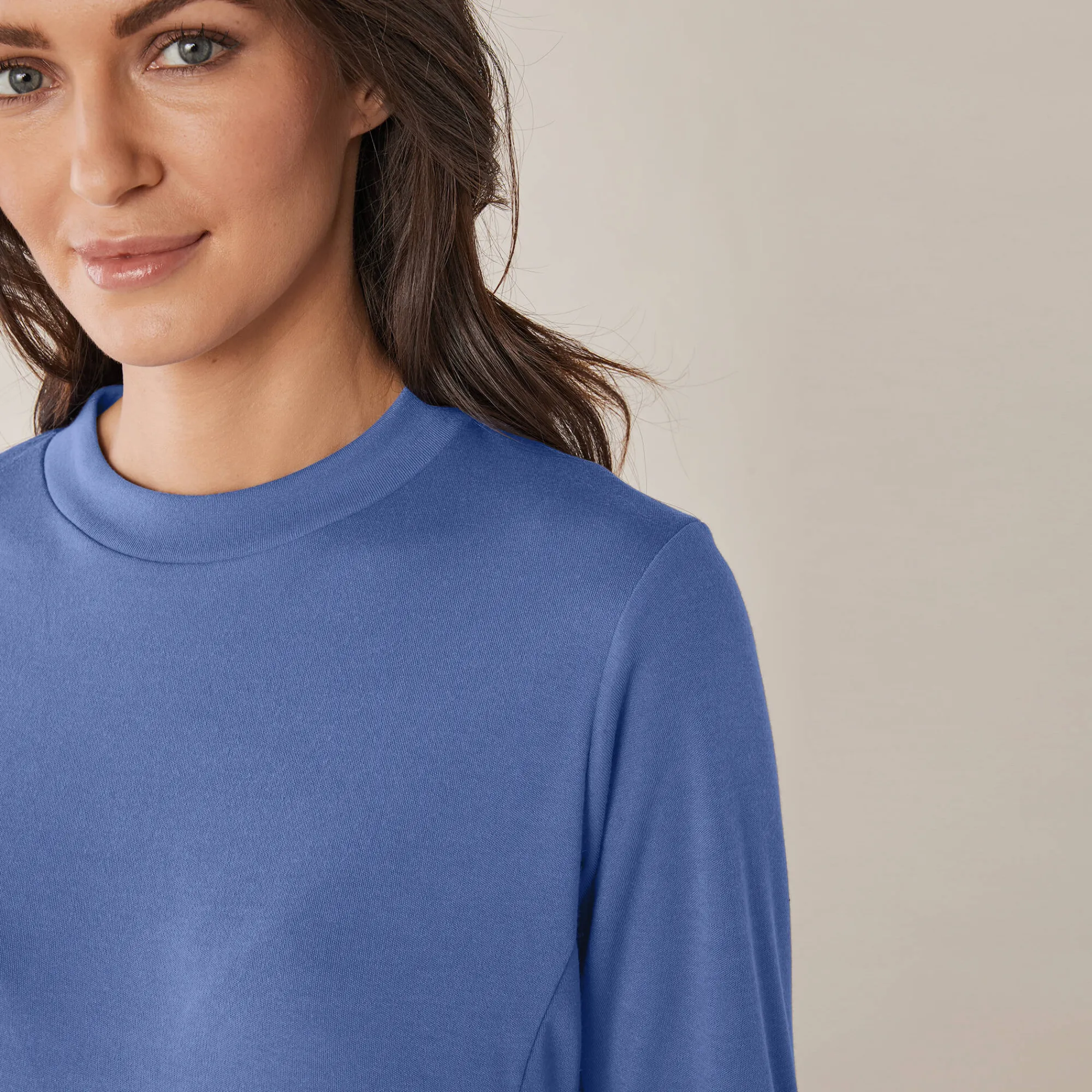 Thermisch Ondergoed<Blancheporte Thermisch T-shirt met opstaand kraagje - lange mouwen jeansblauw