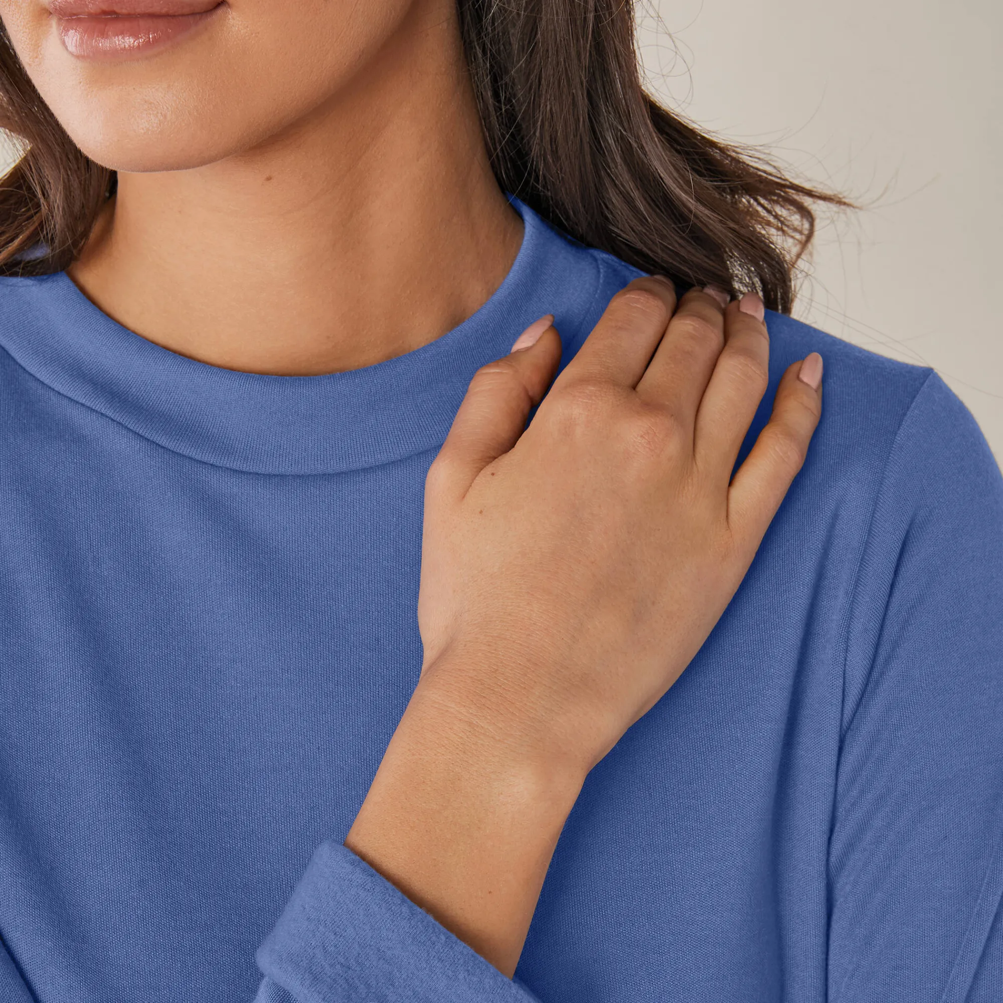 Thermisch Ondergoed<Blancheporte Thermisch T-shirt met opstaand kraagje - lange mouwen jeansblauw