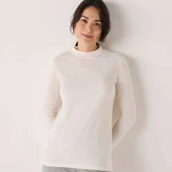 Thermisch Ondergoed<Blancheporte Thermisch T-shirt met opstaand kraagje - lange mouwen ivoorkleur
