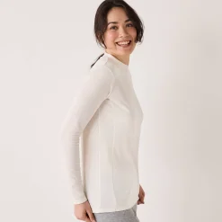Thermisch Ondergoed<Blancheporte Thermisch T-shirt met opstaand kraagje - lange mouwen ivoorkleur