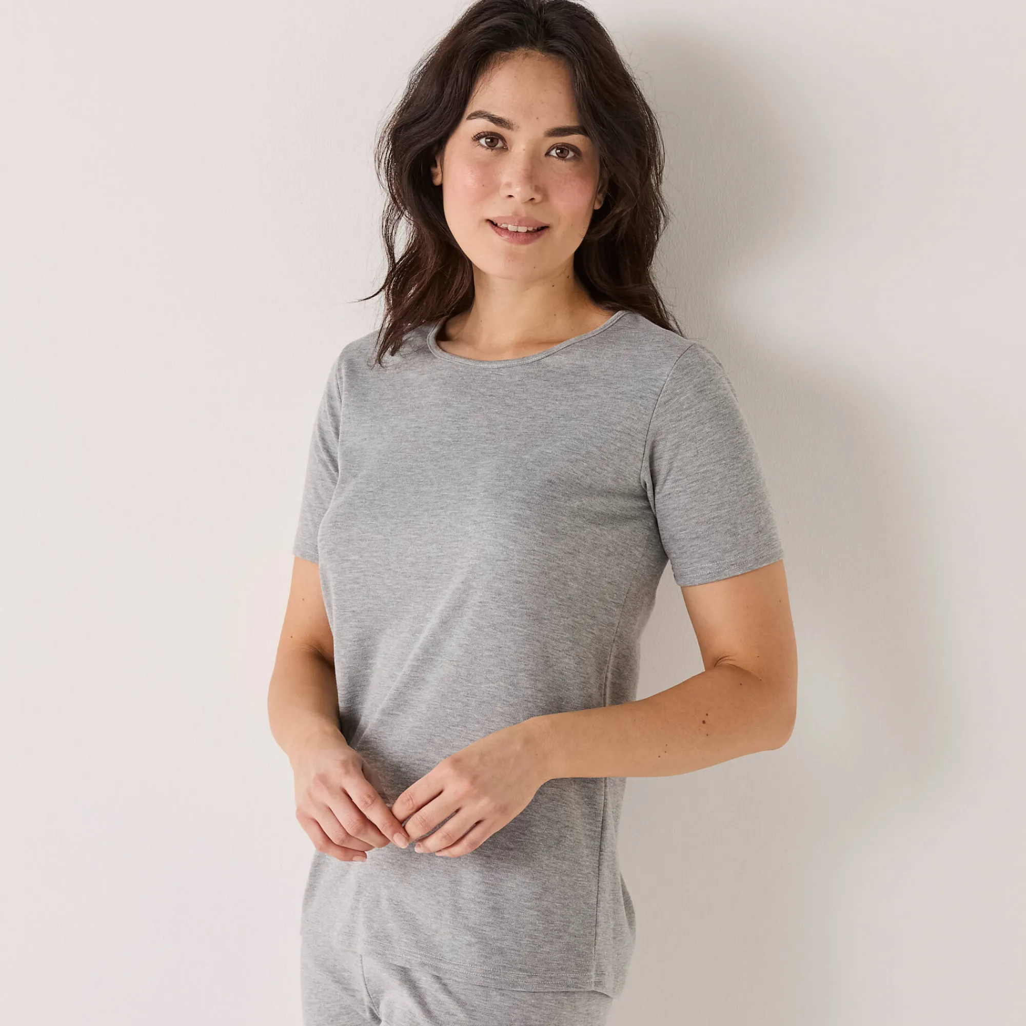 Thermisch Ondergoed<Blancheporte Thermisch T-shirt met ronde hals - korte mouwen chiné grijs