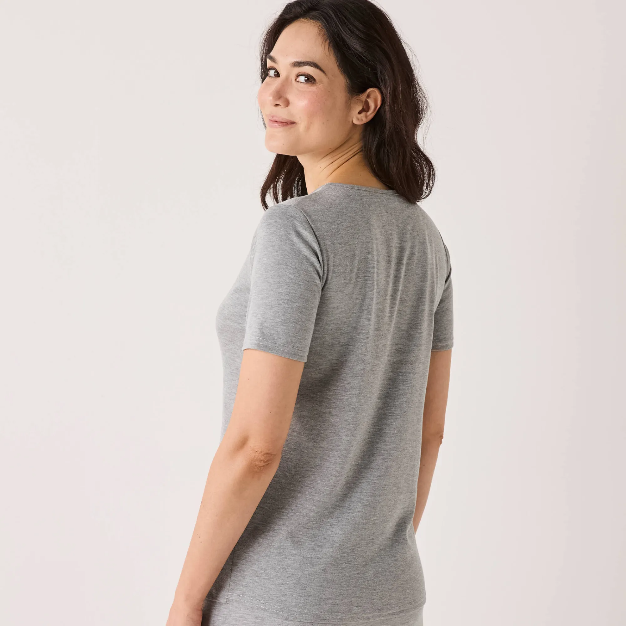 Thermisch Ondergoed<Blancheporte Thermisch T-shirt met ronde hals - korte mouwen chiné grijs