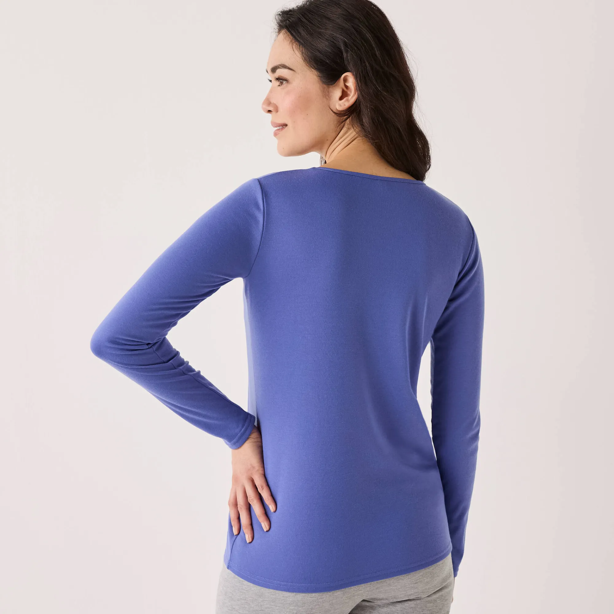 Thermisch Ondergoed<Blancheporte Thermisch T-shirt met ronde hals - lange mouwen jeansblauw