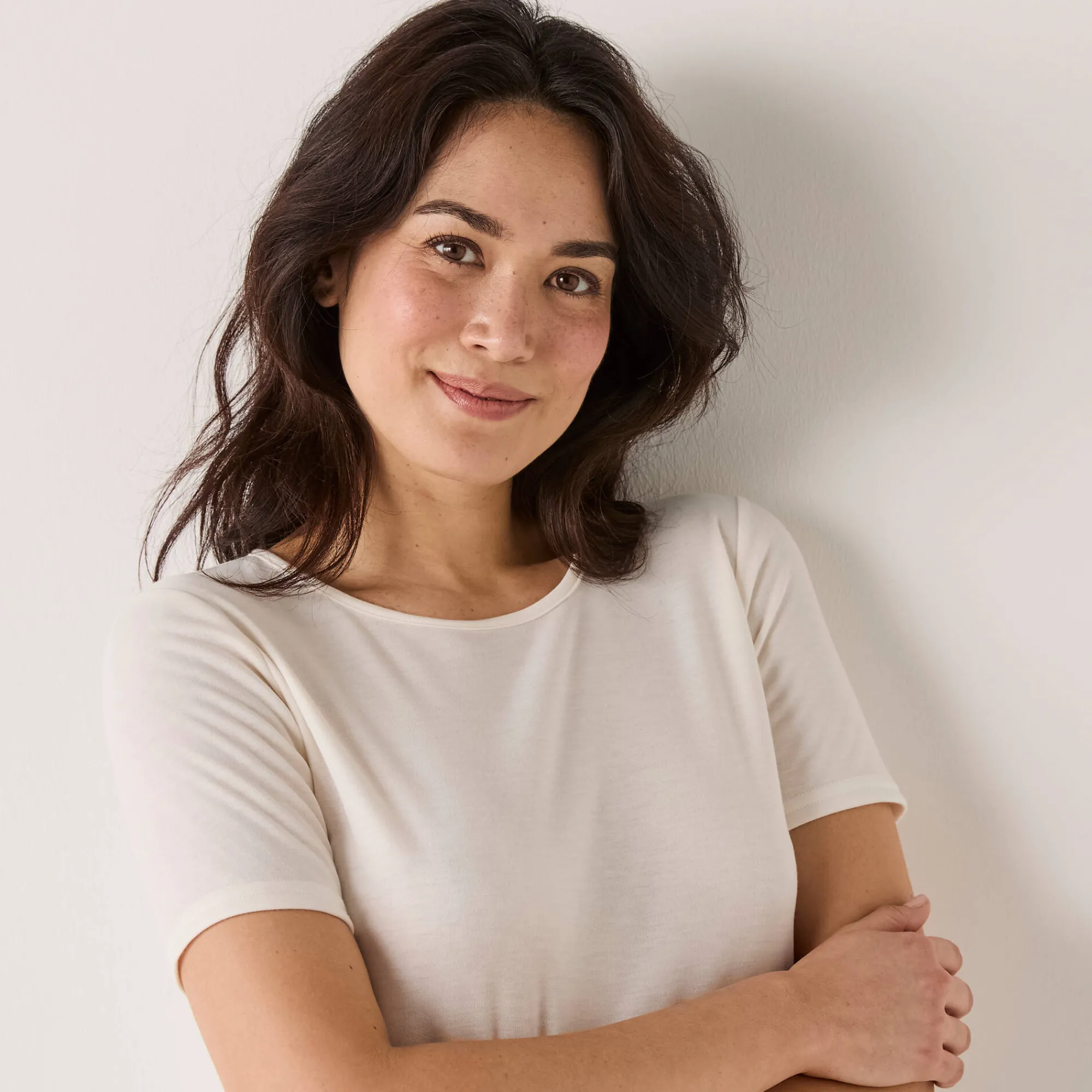Thermisch Ondergoed<Blancheporte Thermisch T-shirt met ronde hals - korte mouwen ivoorkleur