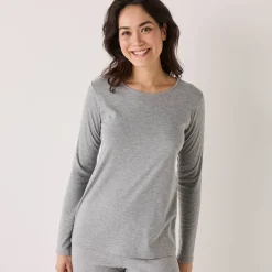 Thermisch Ondergoed<Blancheporte Thermisch T-shirt met ronde hals - lange mouwen chiné grijs