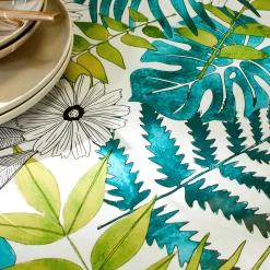 Tafelkleed<Blancheporte Toile cirée met Tropical print groen