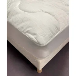 Topdekmatras<Blancheporte Topdekmatras Luxe Royal, tijk in katoensatijn wit