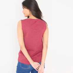 T-Shirt En Topje<Blancheporte Topje in glanstricot bordeaux