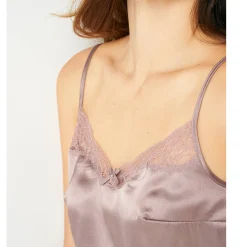 Feestelijke Lingerie|Onderrok En Onderjurk<Blancheporte Topje in satijn en kant - verstelbare bandjes taupe