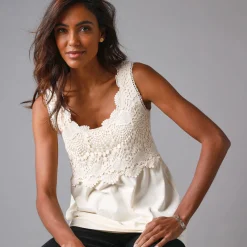 T-Shirt En Topje<Blancheporte Topje met macramé ecru