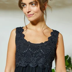 T-Shirt En Topje<Blancheporte Topje met macramé zwart