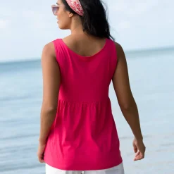 T-Shirt En Topje<Blancheporte Topje met macramé framboos