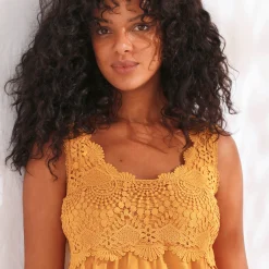 T-Shirt En Topje<Blancheporte Topje met macramé kerrie