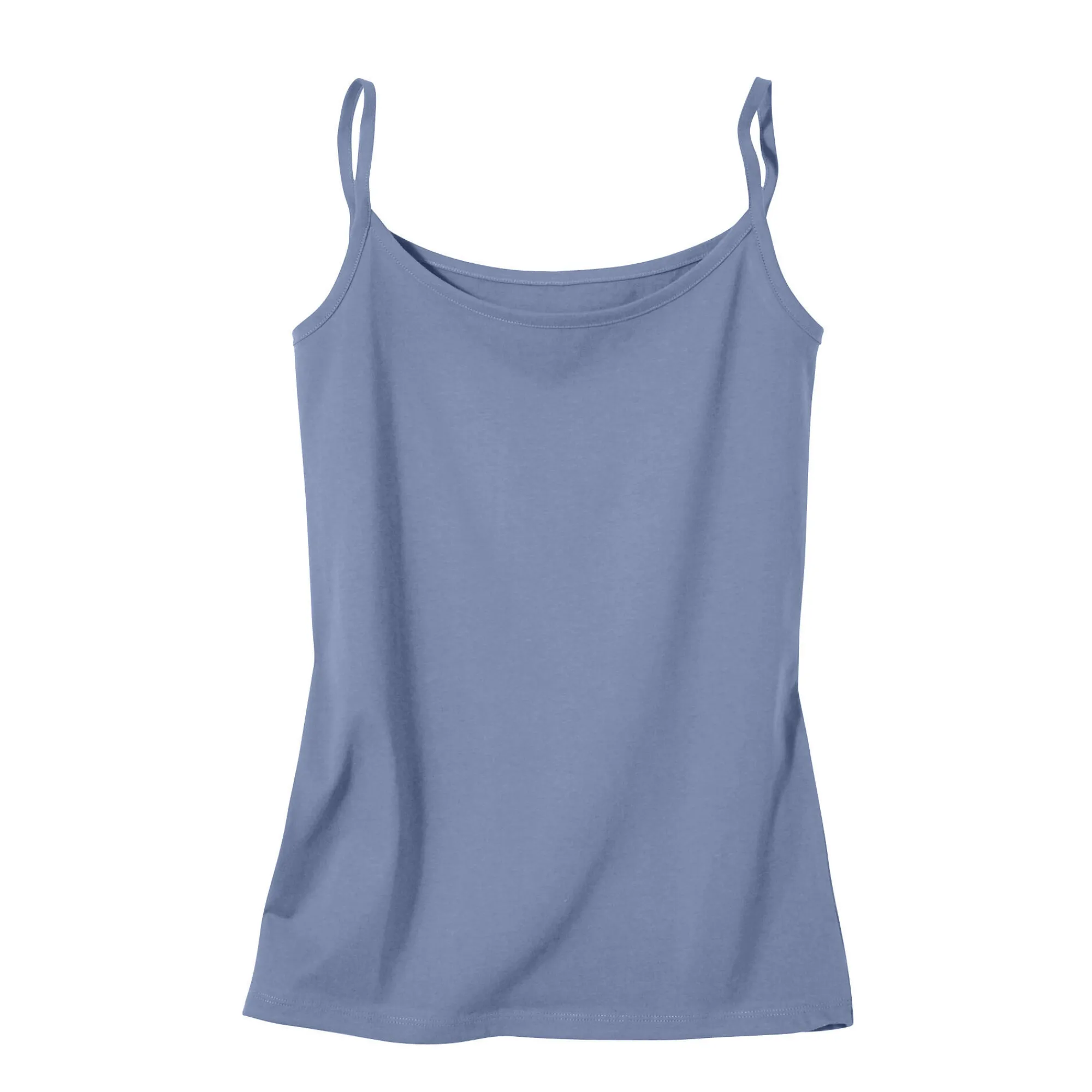 T-Shirt En Topje<Blancheporte Topje met smalle bandjes in katoen grijsblauw