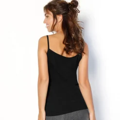 T-Shirt En Topje<Blancheporte Topje met smalle bandjes in katoen zwart