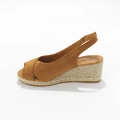 Sandalen En Espadrilles|Schoenen<Blancheporte Touw sleehakken met open hiel en teen karamel