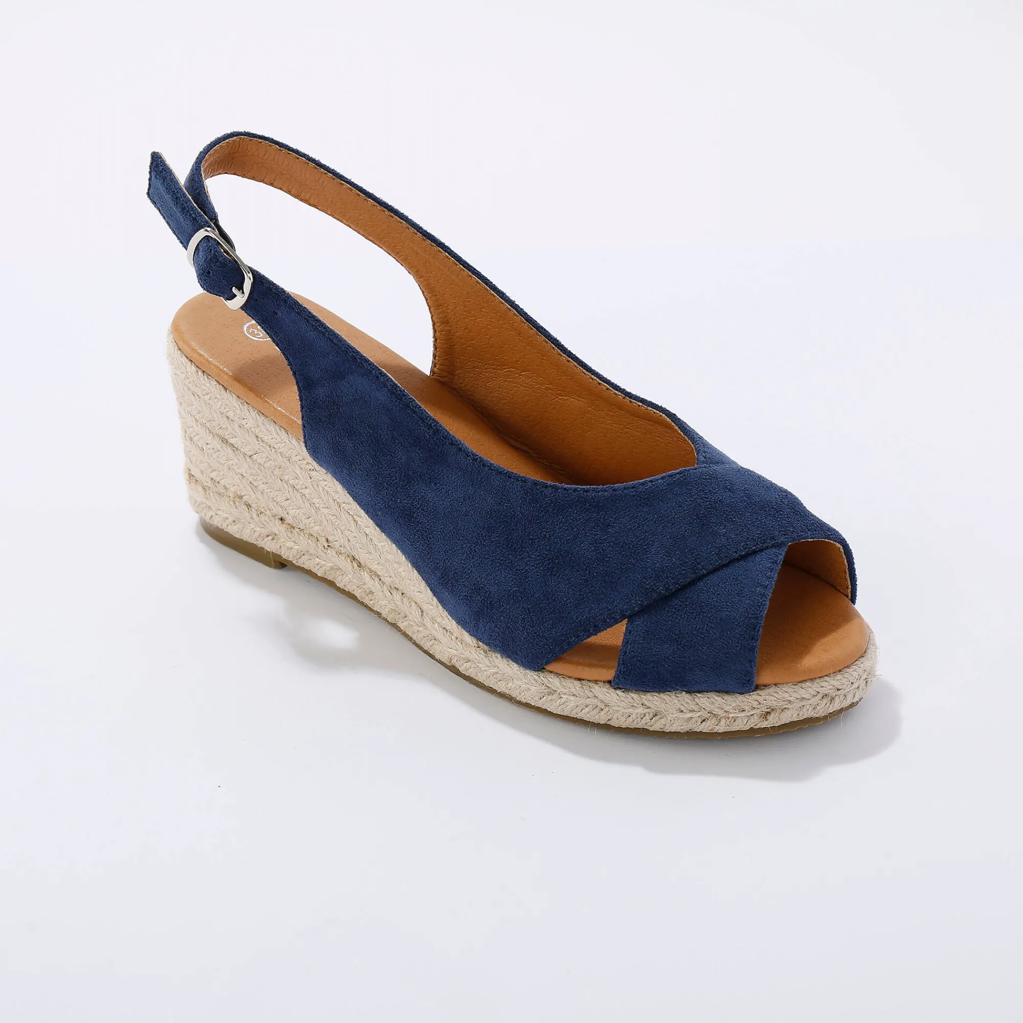 Sandalen En Espadrilles|Schoenen<Blancheporte Touw sleehakken met open hiel en teen blauw