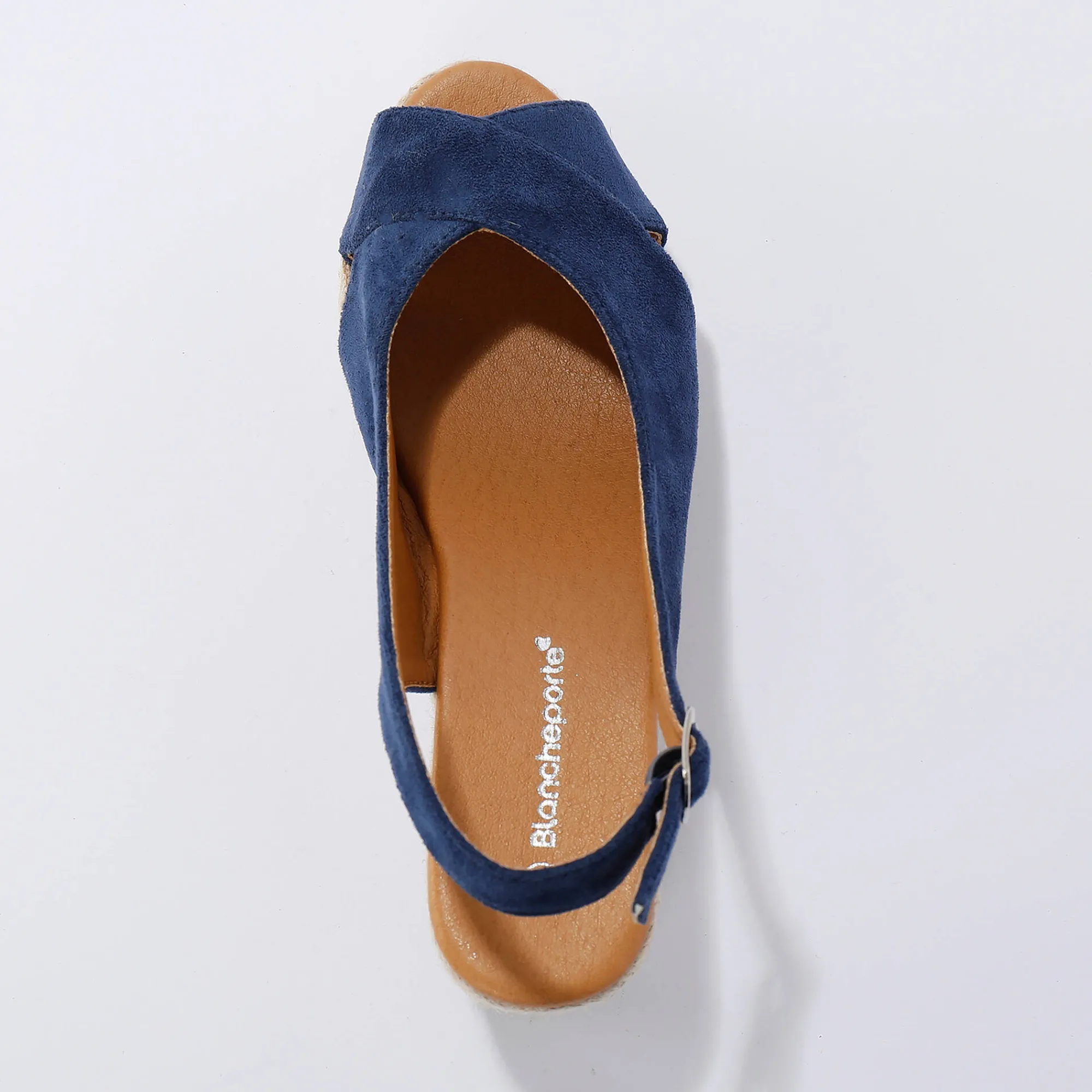 Sandalen En Espadrilles|Schoenen<Blancheporte Touw sleehakken met open hiel en teen blauw