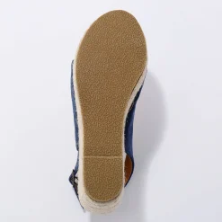 Sandalen En Espadrilles|Schoenen<Blancheporte Touw sleehakken met open hiel en teen blauw