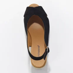 Sandalen En Espadrilles|Schoenen<Blancheporte Touw sleehakken met open hiel en teen zwart