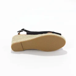 Sandalen En Espadrilles|Schoenen<Blancheporte Touw sleehakken met open hiel en teen zwart