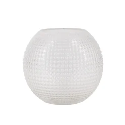 Decoratieartikel<Blancheporte e, ronde vaas in reliëfglas transparant