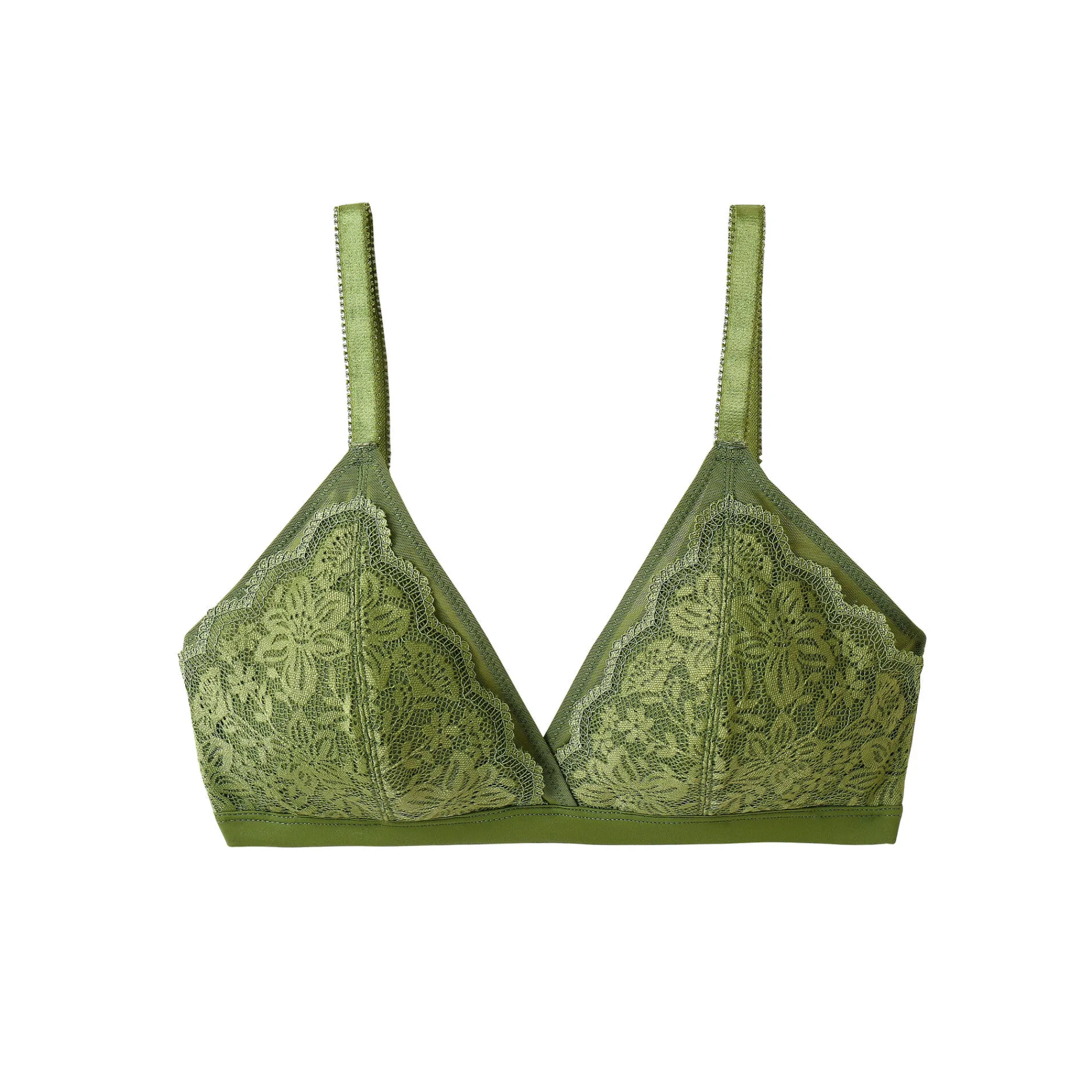 Beha<Confidence Lingerie Triangelbeha in kant en rekbare tule Guspini - zonder beugels groen