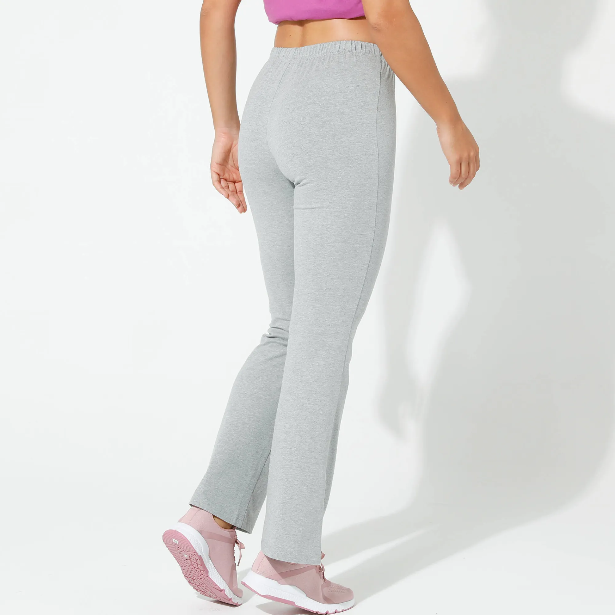 Legging<Blancheporte Trompetlegging in jerseytricot chiné grijs