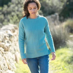 Trui En Vest<Blancheporte Trui in fantasietricot grijsgroen