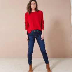 Trui En Vest<Blancheporte Trui in fantasietricot rood