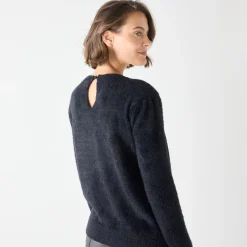 Feestoutfits Dames|Trui En Vest<Blancheporte Trui in harig tricot met strasjes zwart