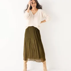 Trui En Vest<Blancheporte Trui in loose model met V-hals, patenttricot met zachte touch ecru