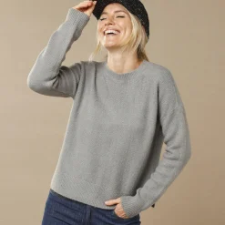 Trui En Vest<Blancheporte Trui in loose volume, met zijsplitten chiné grijs