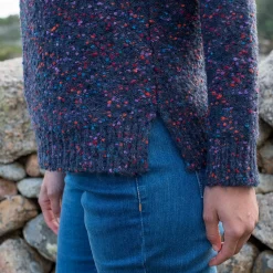 Trui En Vest<Blancheporte Trui in lusjestricot met boothals marine