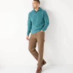 Feestoutfits Heren|Trui En Vest<Blancheporte Trui in patentsteek met truckerskraag gespikkeld celadon