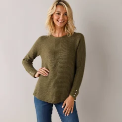 Trui En Vest<Blancheporte Trui in patenttricot met uitlopend model met zachte touch bronskleur