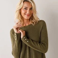 Trui En Vest<Blancheporte Trui in patenttricot met uitlopend model met zachte touch bronskleur