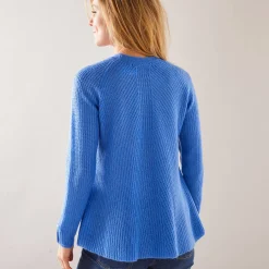 Trui En Vest<Blancheporte Trui in patenttricot met uitlopend model met zachte touch lavendelblauw