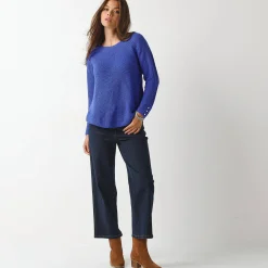 Trui En Vest<Blancheporte Trui in patenttricot met uitlopend model met zachte touch felblauw