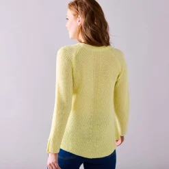 Trui En Vest<Blancheporte Trui in patenttricot met uitlopend model met zachte touch lichtgeel