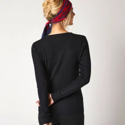 Trui En Vest<Blancheporte Trui in ribtricot met ronde hals zwart