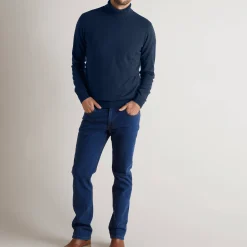 Feestoutfits Heren|Trui En Vest<Blancheporte Trui in wolmengeling met rolkraag marine