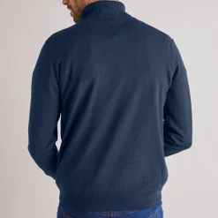 Feestoutfits Heren|Trui En Vest<Blancheporte Trui in wolmengeling met rolkraag marine