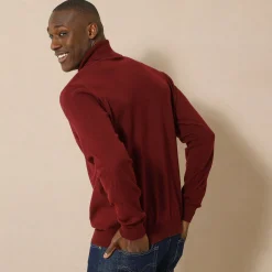 Feestoutfits Heren|Trui En Vest<Blancheporte Trui in wolmengeling met rolkraag bordeaux