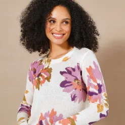 Trui En Vest<Blancheporte Trui met bloemenprint ecru / parma