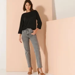 Trui En Vest<Blancheporte Trui met boothals en 3/4-mouwen, kasjmiertouch zwart