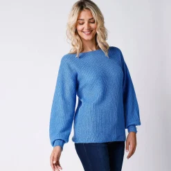 Trui En Vest<Blancheporte Trui met boothals, patenttricot met zachte touch lavendelblauw